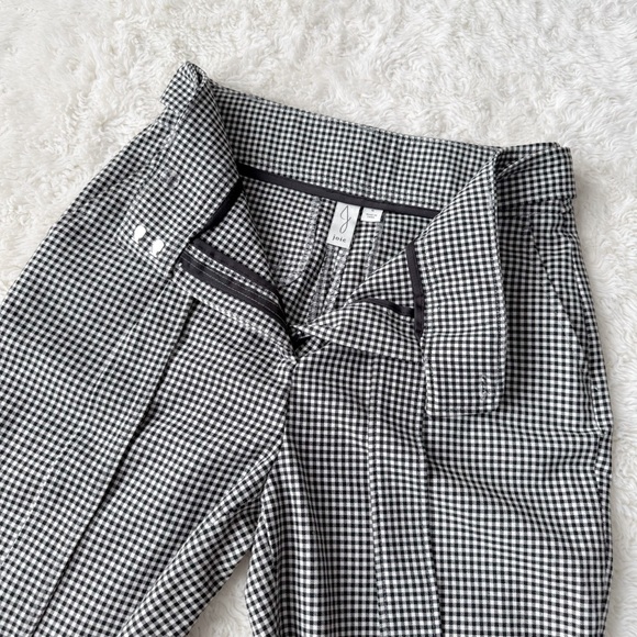 Joie Woman Black Gingham High Rise Tie Front Pants US6 Classic Preppy Academia - Picture 8 of 9